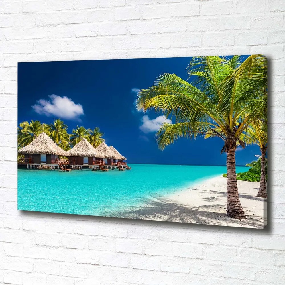 Tablou pe pânză canvas Bungalow-uri maldive