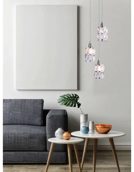 Globo 15760-3 - Lustră pe cablu de cristal WOLLI 3xE14/40W/230V