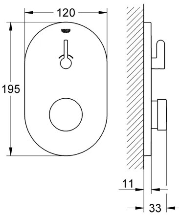 GROHE EUROSMART COSMOPOLITAN T 36321000 - Baterie de duș cu închidere automată, crom
