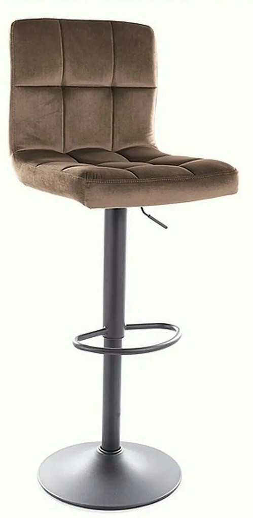 Scaun bar C105, bej inchis - Bluvel 40/negru, stofa catifelata/metal,