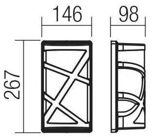Redo 9097 - Aplică de exterior VORTEX, 1xE27/42W/230V, IP44, maro