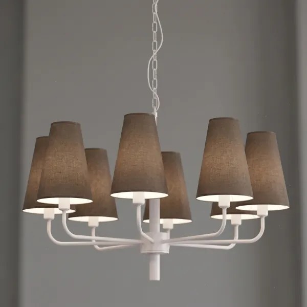 Candelabru pe lanț TORTOLA, 8 x E14, 15 W, 230 V, maro/crem