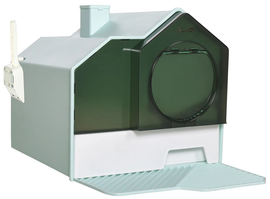 PawHut Litiera pentru Pisici Inchisa cu Capac si Tava Detasabila | Aosom Romania