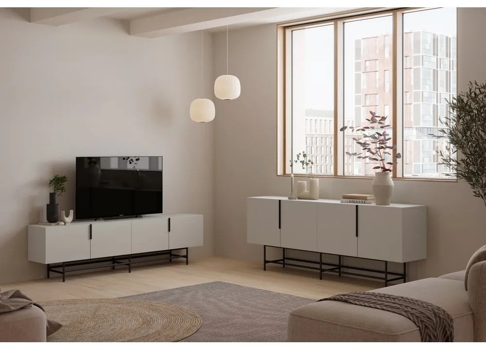 Comodă TV crem 200x54,5 cm Eldia – Marckeric