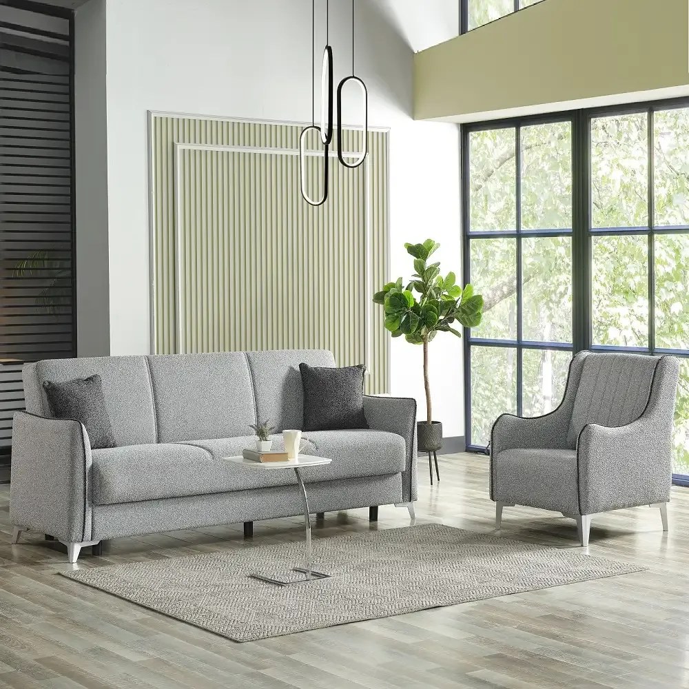 Set canapea  extensibila cu 2 fotolii Sofia Homs