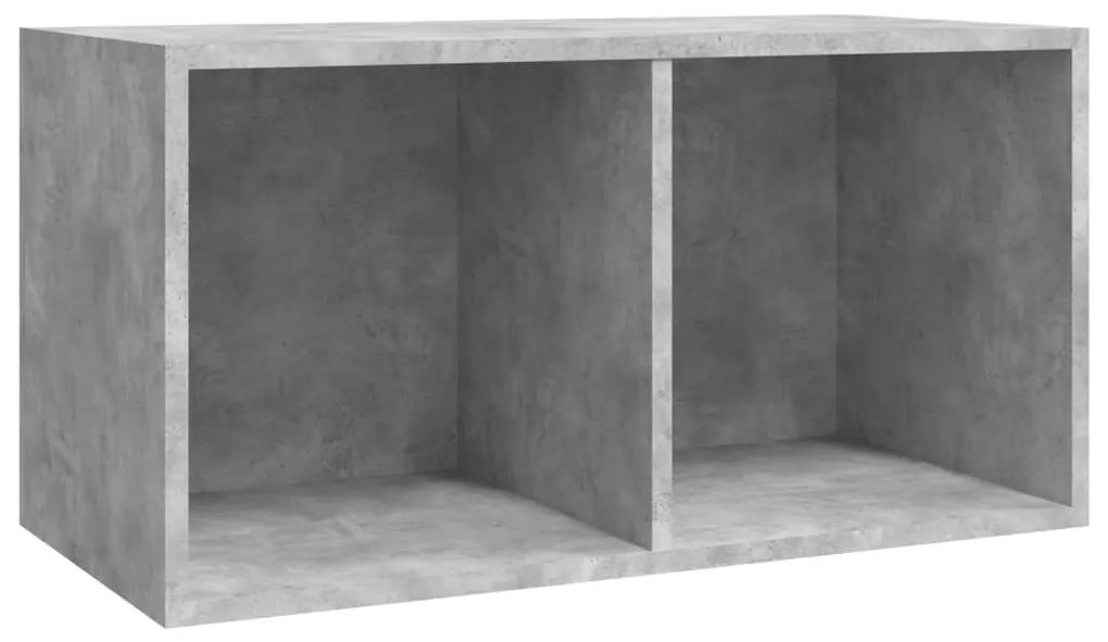 800121 vidaXL Cutie de depozitare viniluri, gri, 71x34x36 cm, lemn compozit