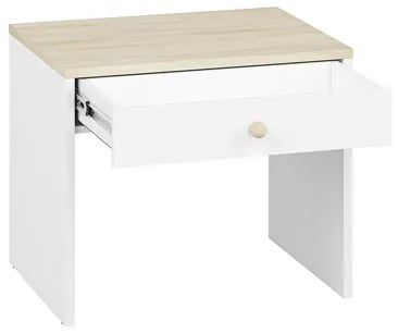 Noptieră BUBO 58x69 cm alb/stejar deschis