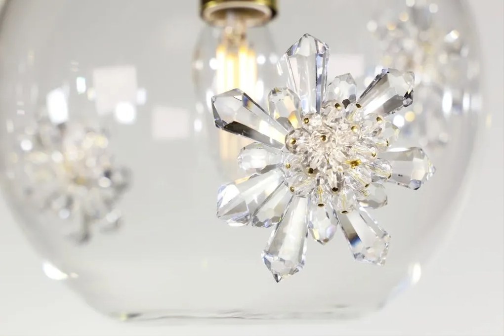 Lustra LUX decorativ fulgi de zapada din cristal SNOWFLAKE 02B