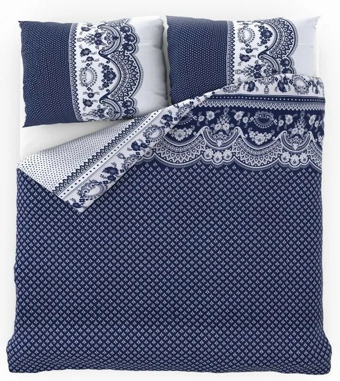 Lenjerie de pat din bumbac Canzone albastră, 140 x 200 cm, 70 x 90 cm