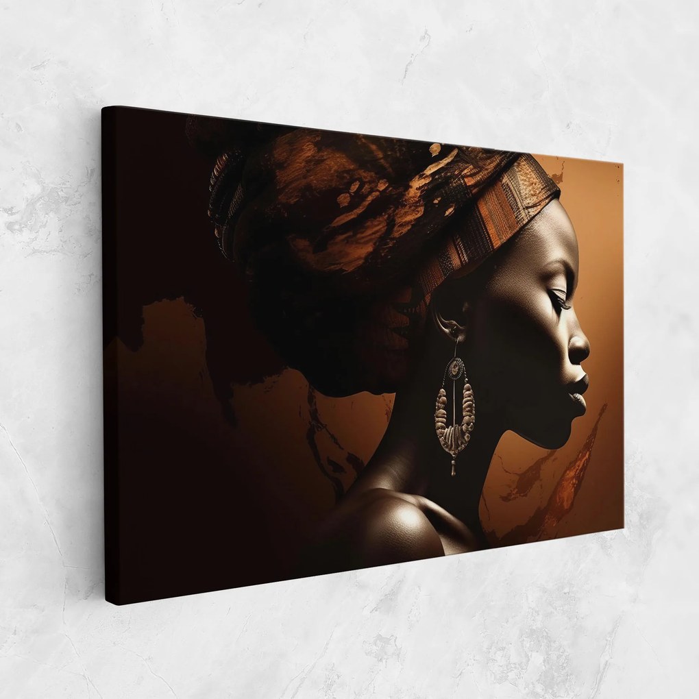 Tablou Canvas, 90x140cm, Dormitor si Living, Femei, Femei africane, Interesting African Earrings