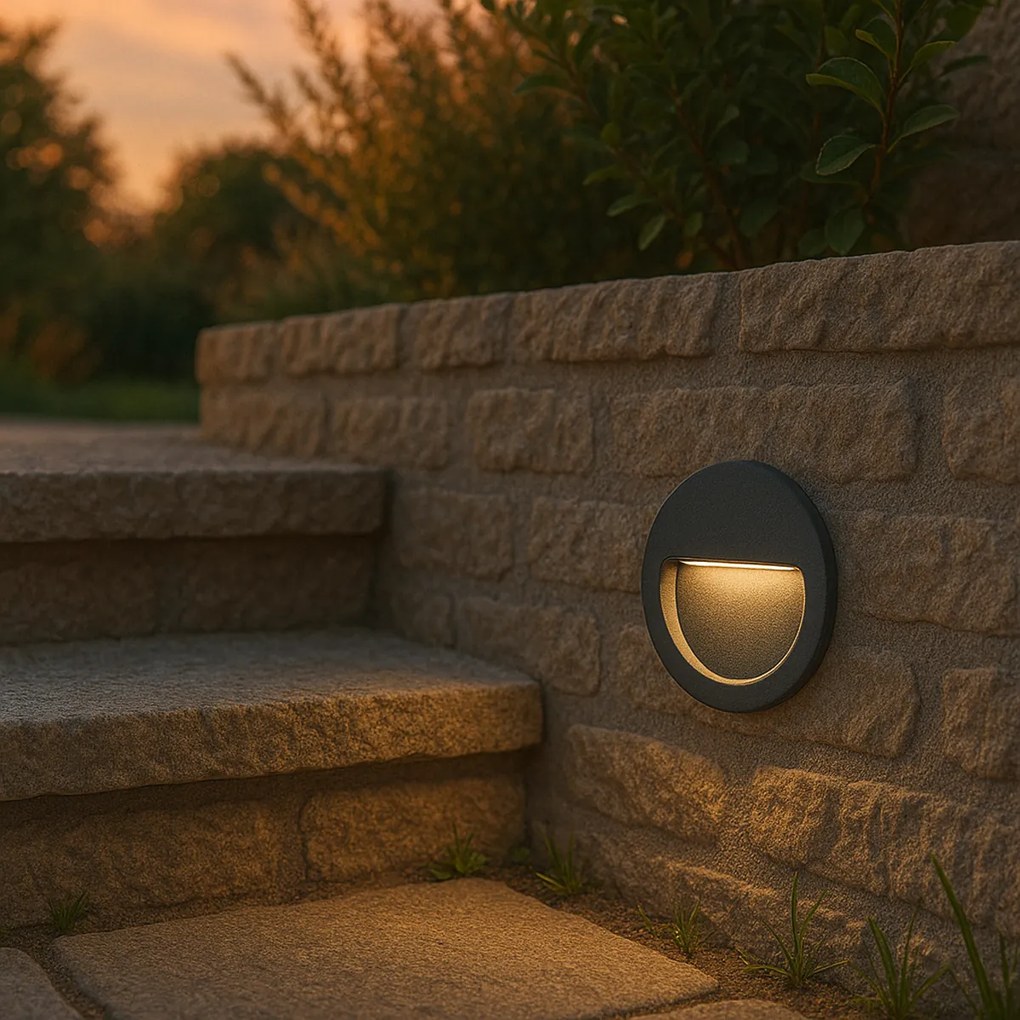 Lampă de perete încastrată modernă neagră cu LED inclus IP65 - Gem