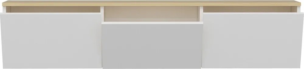 Comoda TV Neon, Inarch, 160x32x35 cm, alb/natural