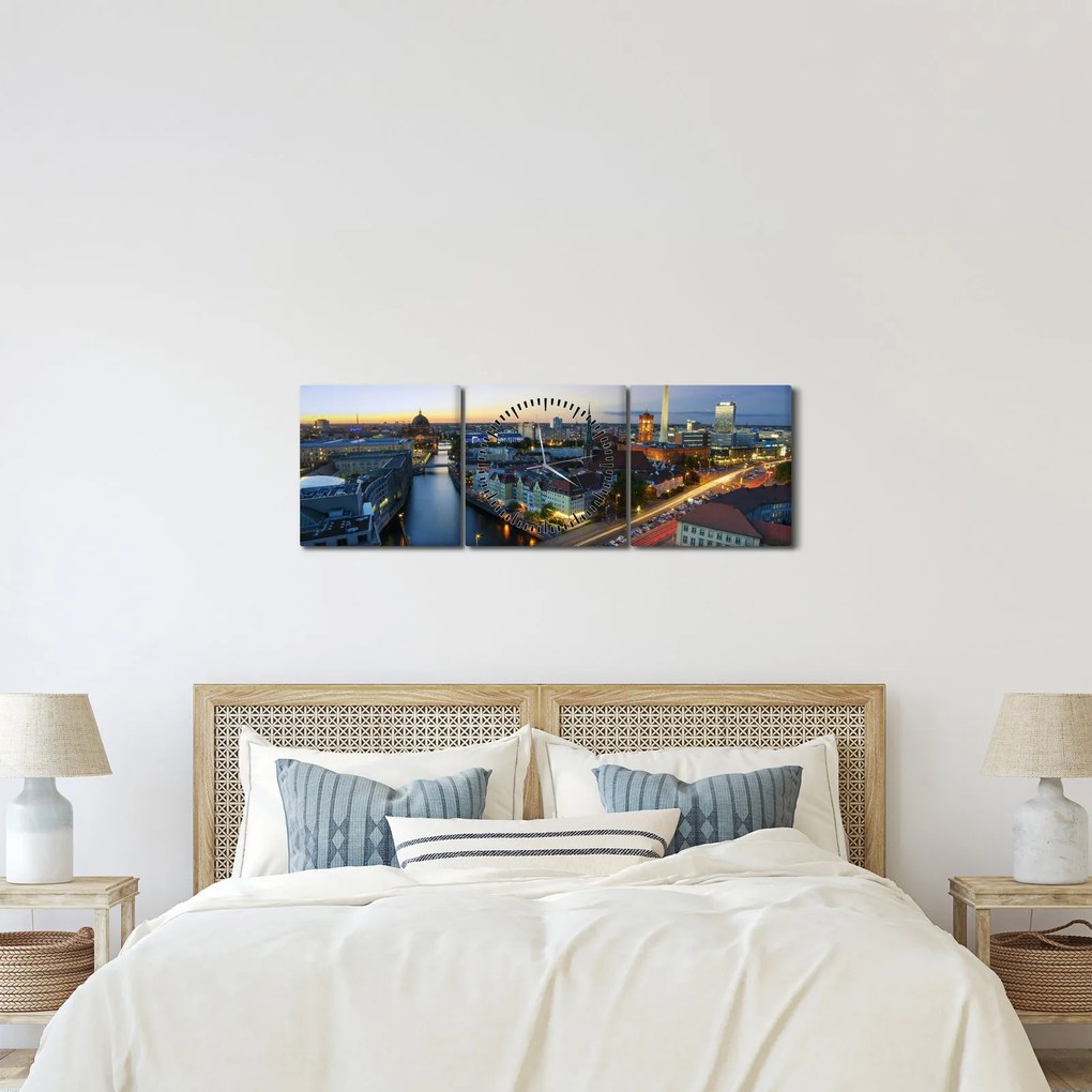 Tablou cu Berlin (cu ceas) (90x30 cm)