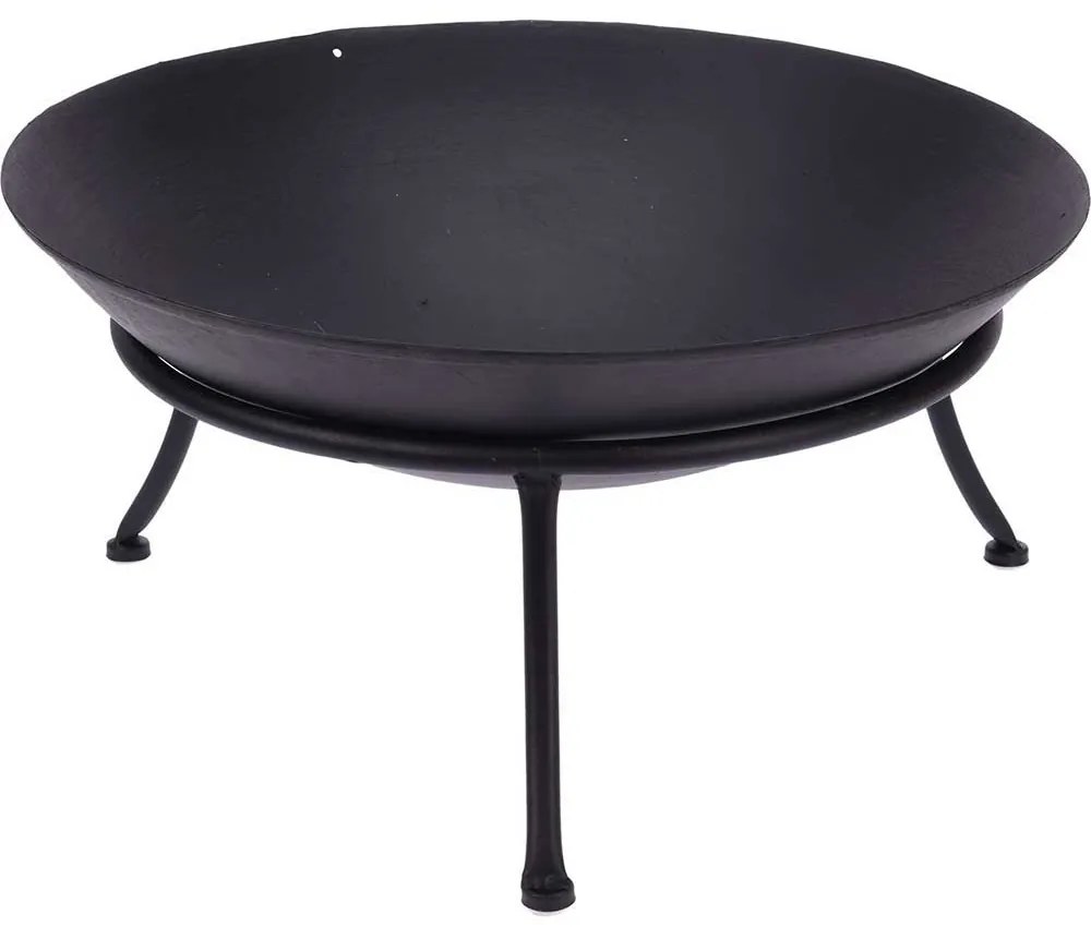 SEMINEU EXTERIOR TERASA/GRADINA, 47X24 CM, NEGRU, VAS FONTA, SUPORT METAL