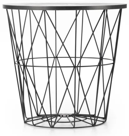 Măsuță de cafea HARISSA 41x42 cm negru/negru decor marmorat