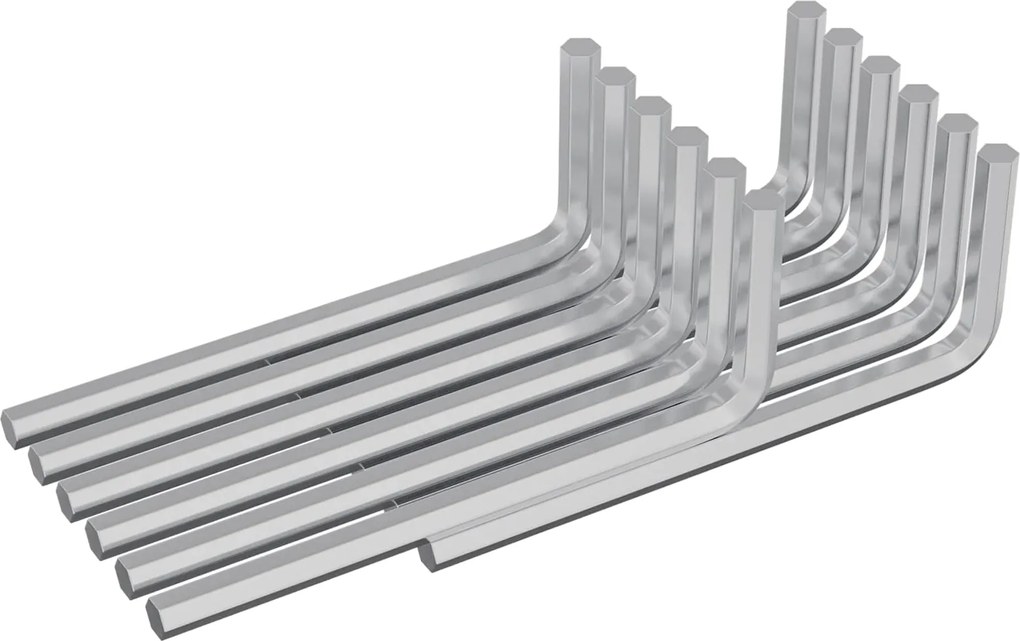 vidaXL Cheie Hexagonală 2118 pcs Argintiu 32 x 86 mm Oțel