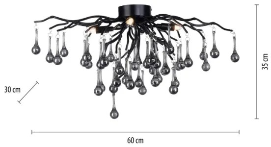 Paul Neuhaus 8090-18 - Lustră aplicată ICICLE 4xG9/40W/230V 30x60 cm negru