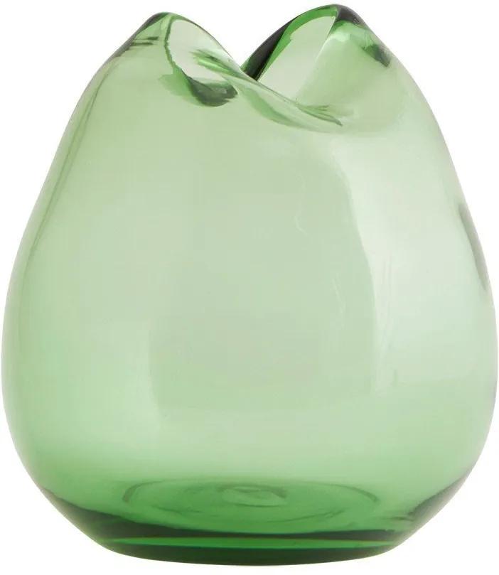 Vaza Incretita din Sticla Verzuie SHAPED - Sticla Verde diametru (15cm) x inaltime (16cm)