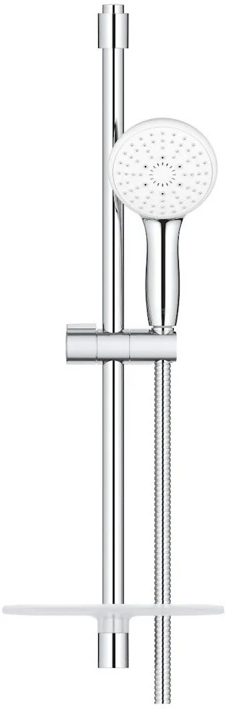 Grohe Tempesta Cube 110 Set dus cu bara 60 cm cu furtun metalic si savoniera, 2 jeturi