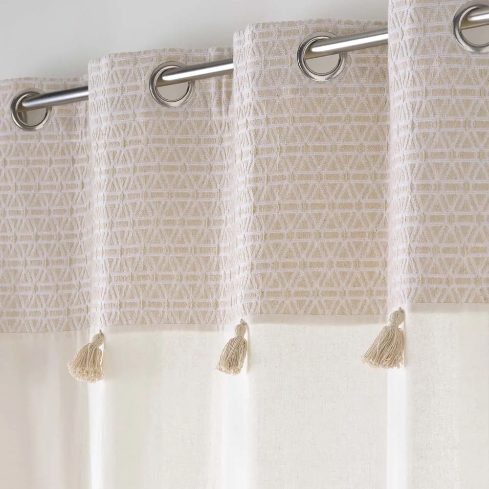 Draperie albă-bej din amestec de bumbac 140x240 cm Milano – douceur d'intérieur
