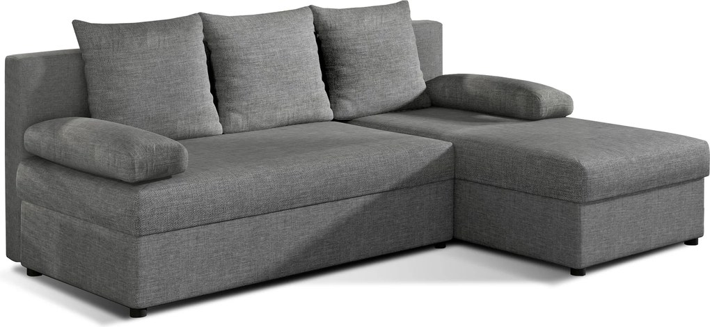 OFERTA Canapea de colt extensibila gri GINO, reversibila II. calitate