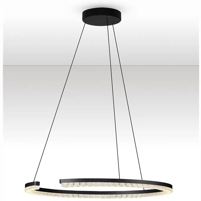 Lustra circulara aluminiu negru GREAMY D-65cm