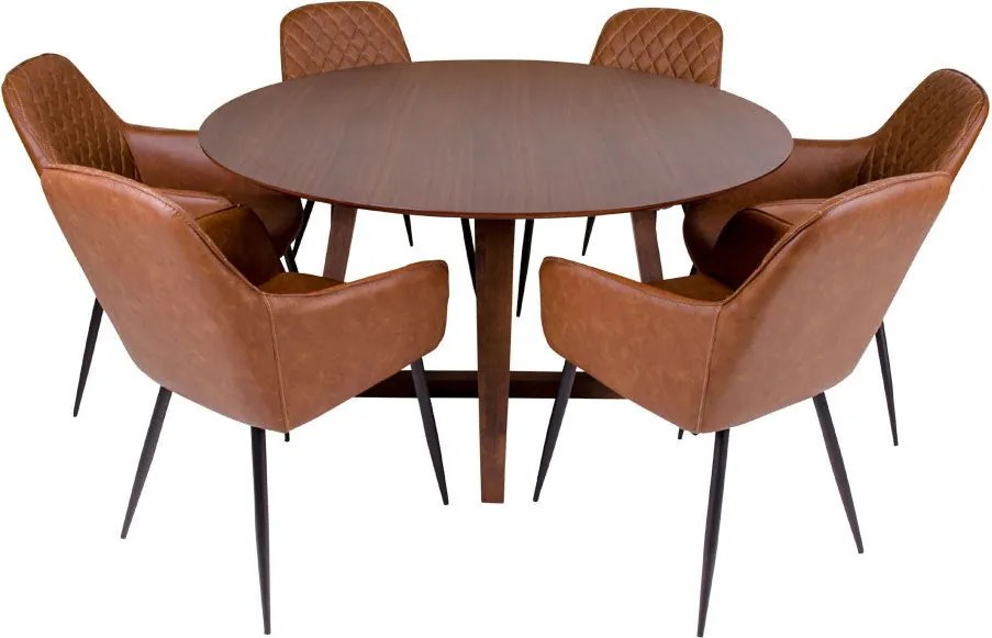 Hellerup masă rotundă 137x76 cm nuc