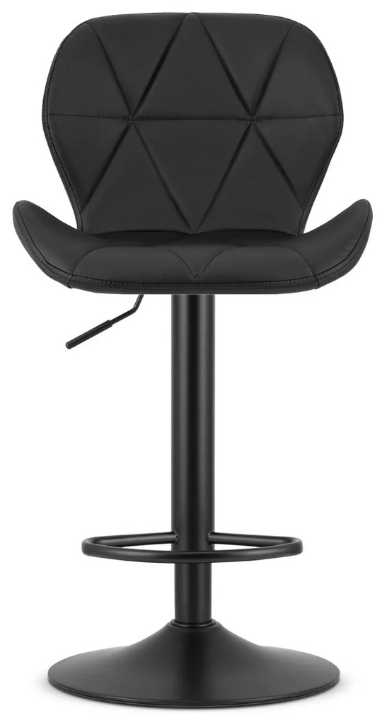 Scaun de bar din piele ecologica cu picior negru WEST, negru