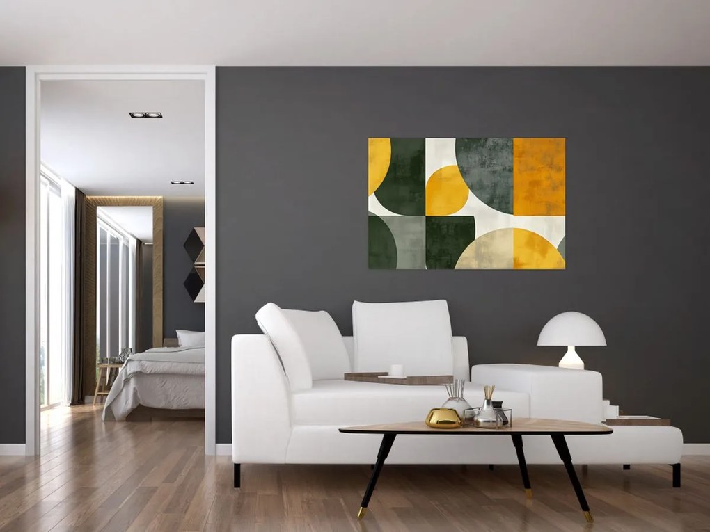 Tablou - Abstracție în culoare de măslin (90x60 cm)