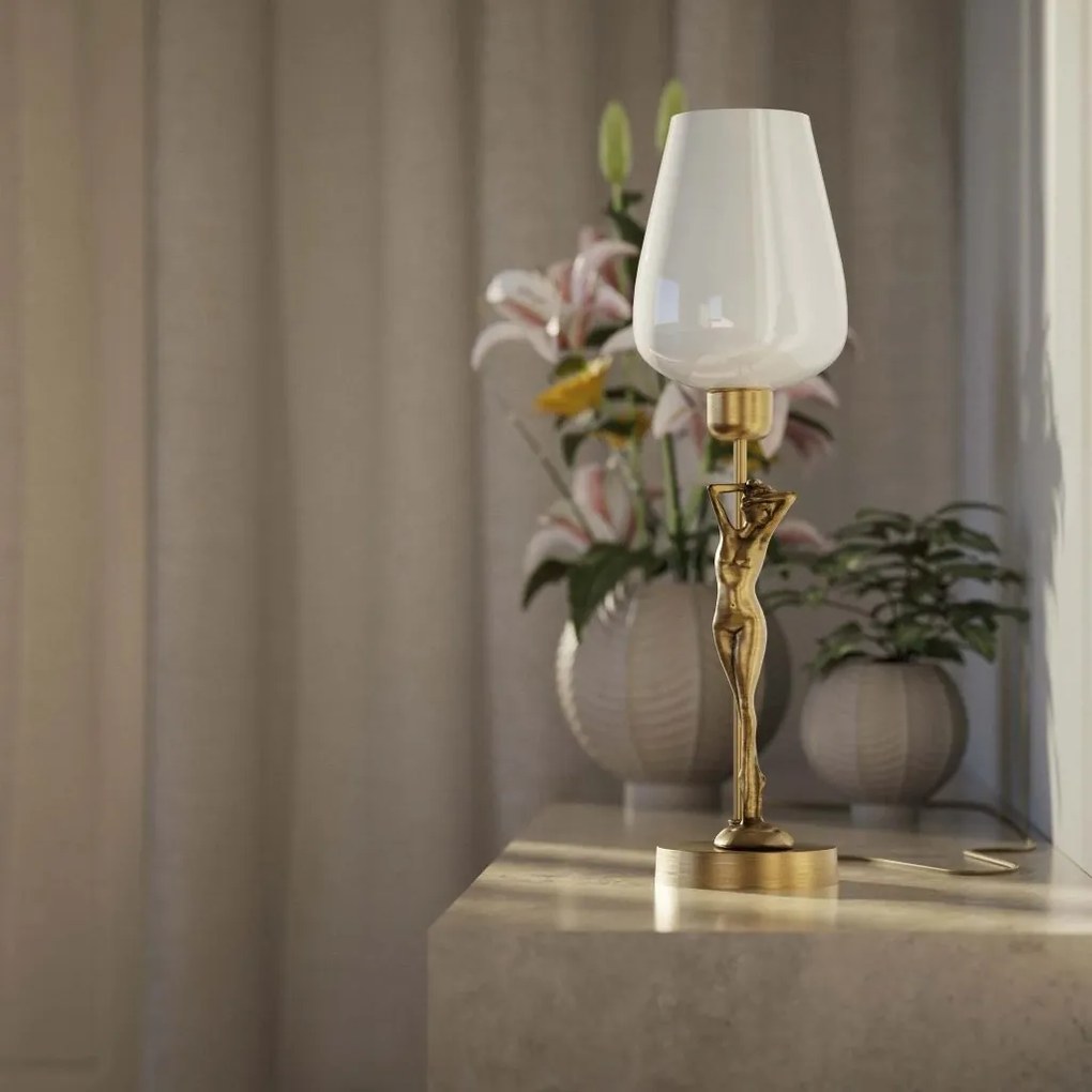 Lampa de masa figura feminina din alama Donne