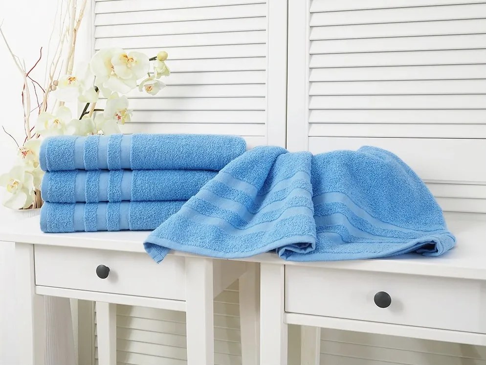 Prosop pentru copii LINEA 30x50 cm albastru, 100% bumbac