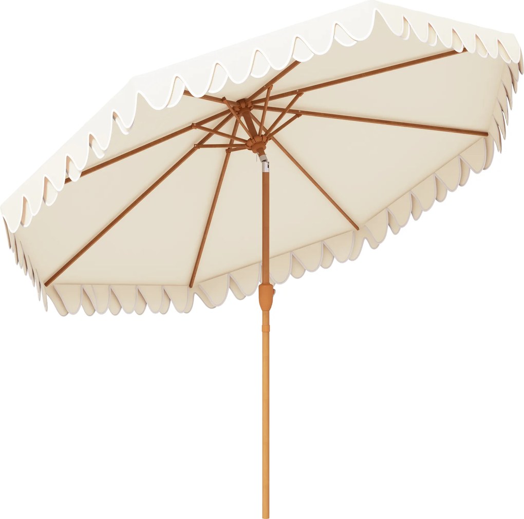Outsunny Umbrelă de Grădină cu Deschidere cu Manivelă, Fald Dublu şi Înclinabil, 2.7x2.4 m, Alb Crem | Aosom Romania