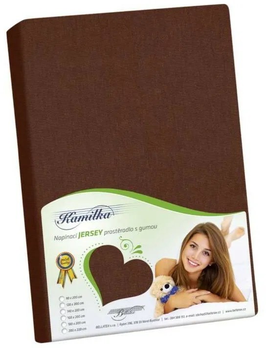 Bellatex Jersey ceară de pat maro închis, 140 x200 cm