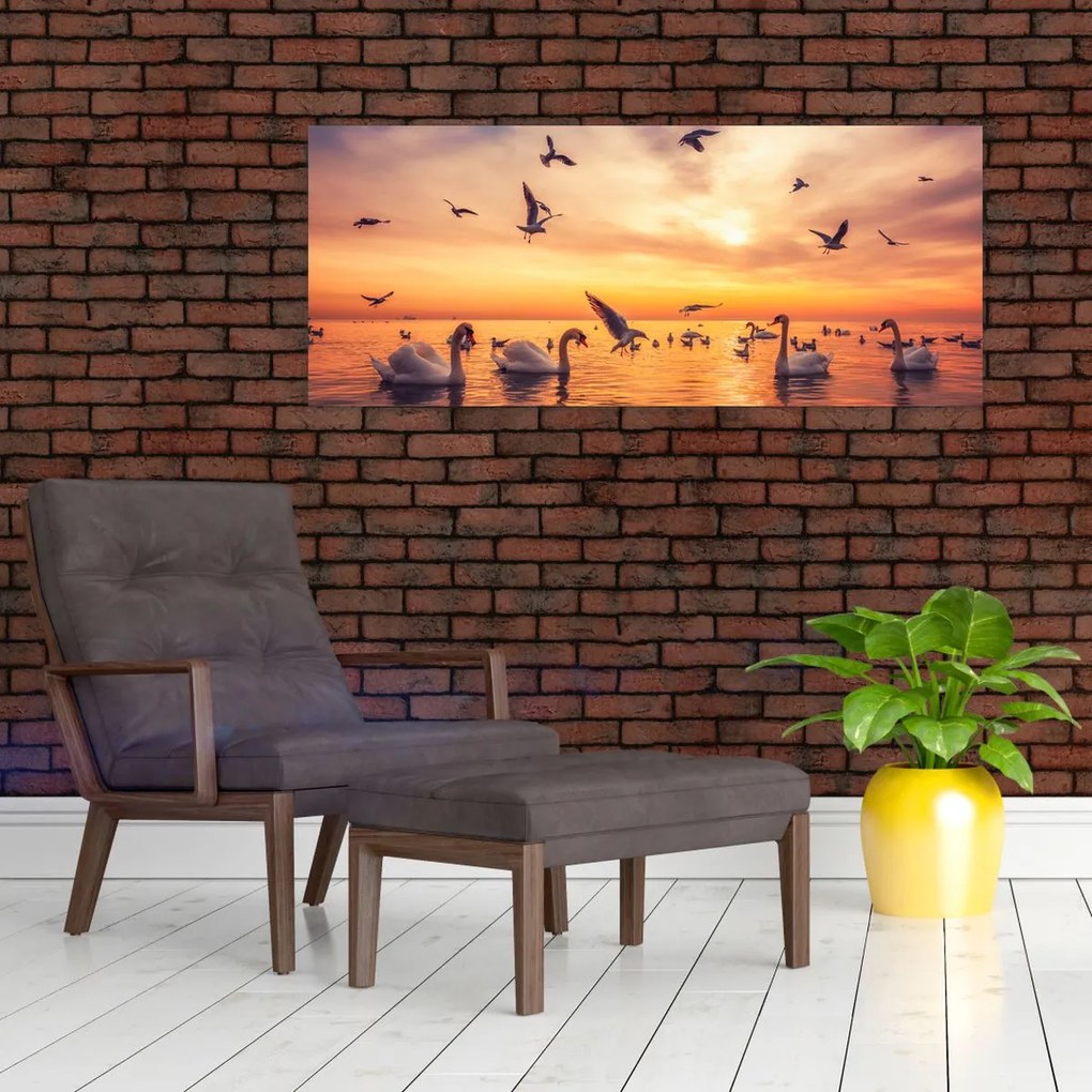 Tablou - Lebedă (120x50 cm)