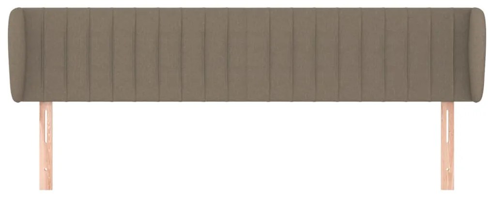 Tablie de pat cu aripioare gri taupe 203x23x78 88 cm textil 1, Gri taupe, 203 x 23 x 78 88 cm