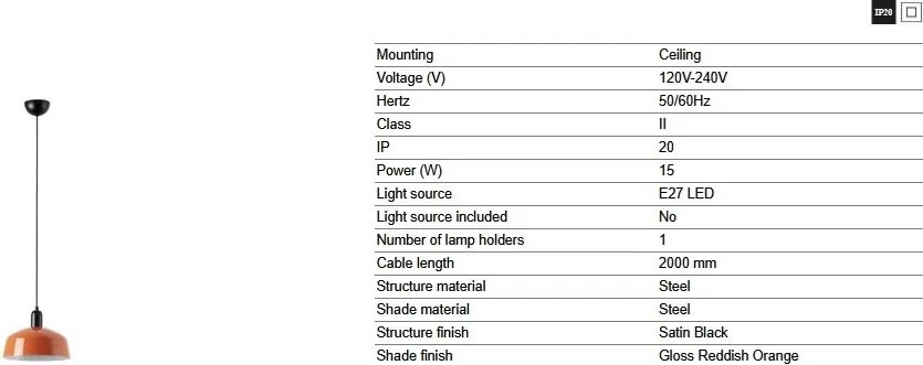 Lustra/Pendul metal TATAWIN M orange