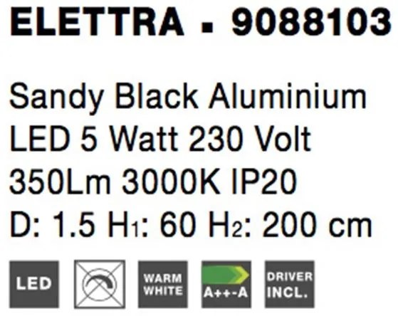 Pendul LED design liniar ELETTRA negru