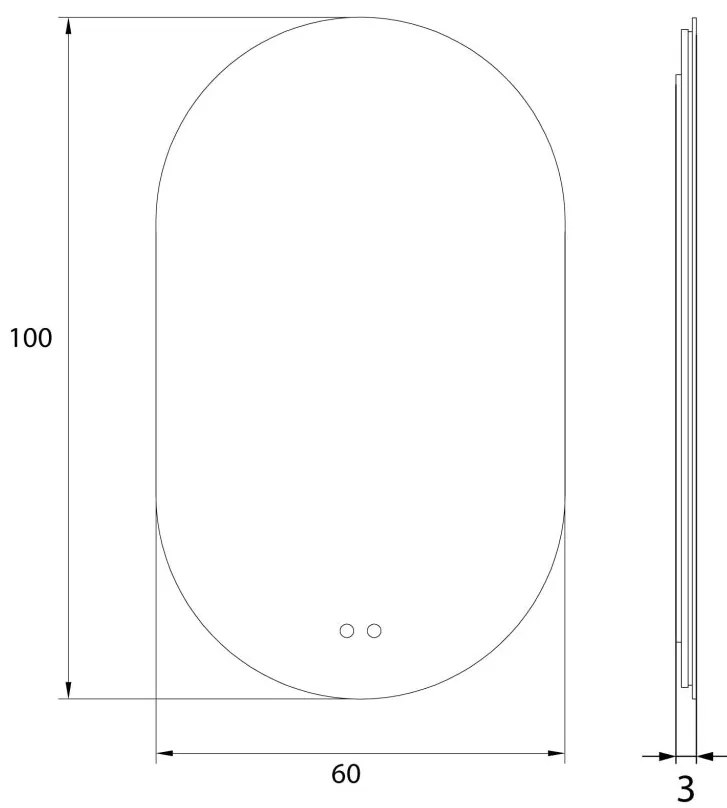 Oglinda baie cu iluminat LED MIRROR 100x60cm