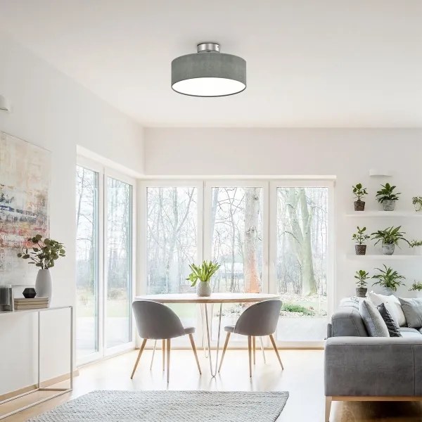 Plafonieră Briloner 3375-024 1xE27/40W/230V d. 30 cm gri
