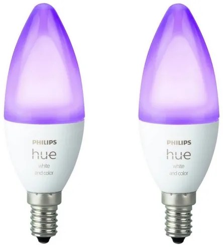 SET 2x LED Bec dimmabil Philips Hue WHITE AND COLOR E14/5,3W/230V