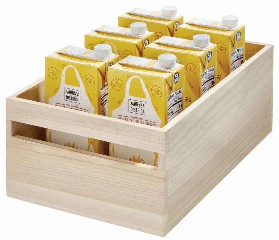 Cutie depozitare din lemn paulownia iDesign Eco Handled, 25,4 x 38 cm
