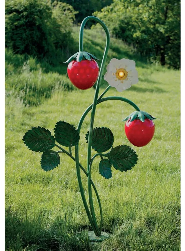 Lampa iluminat exterior design capsuna uriasa, inaltime 275cm, Giant Strawberry