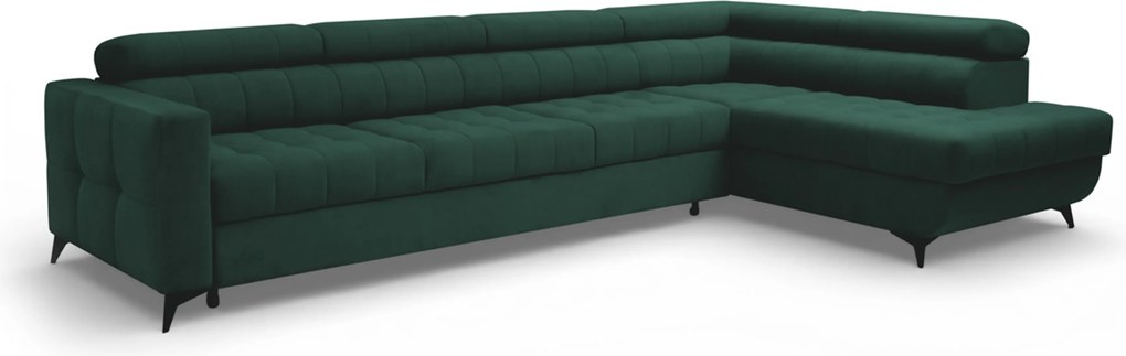 Colțar extensibil Nardo Maxi dreapta - velur verde Bluvel 78