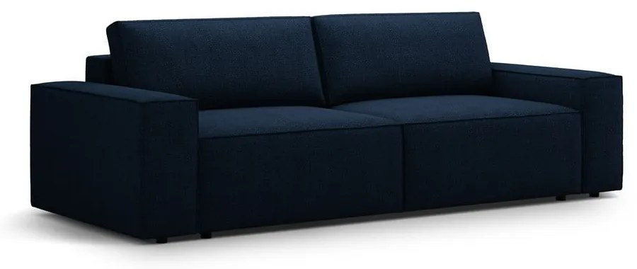 Canapea albastru-închis extensibilă cu tapițerie din țesătură bouclé 247 cm Jodie – Micadoni Home