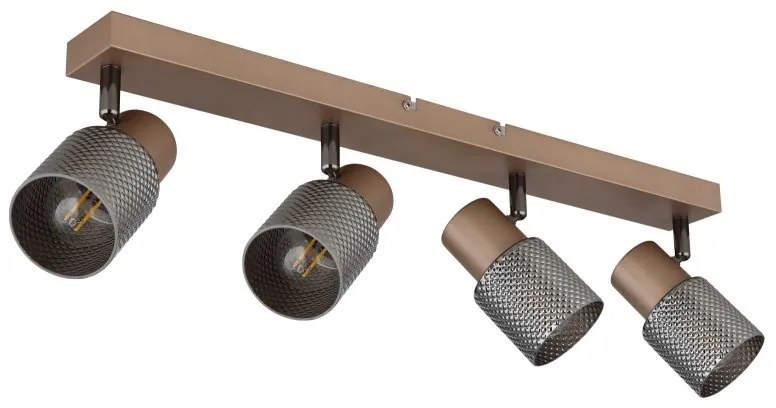 Plafoniera cu 4 Spoturi directionabile metal cafea SATELLA
