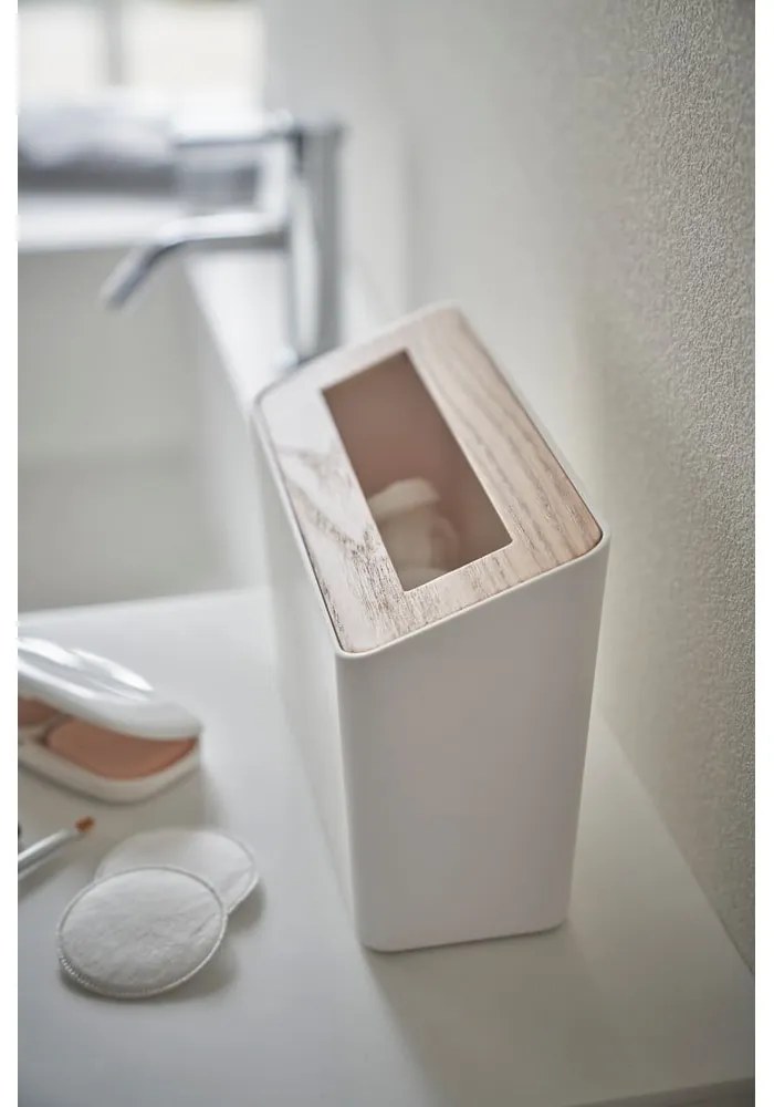 Coș de gunoi alb pentru birou din plastic 2,3 l Rin – YAMAZAKI