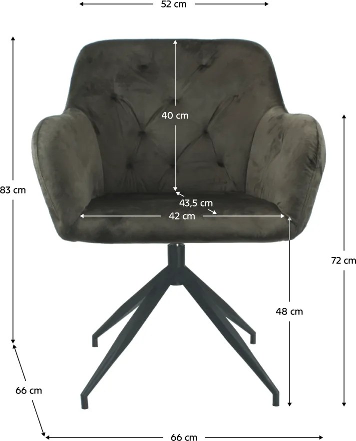 Scaun pivotant, ţesătură de catifea maro/negru, VELEZA NEW