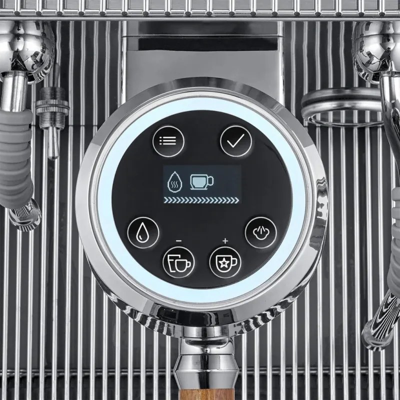 Espressor cu portfiltru Caso Design EspressoGourmet Advanced, 3000 W, 19 bari, 2 l, ULKA, PID, Manometru, Semiprofesionala, Spumare lapte, Otel inoxidabil