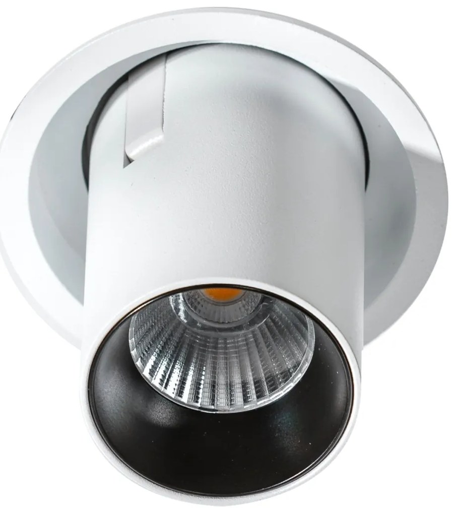 Spot LED dimabil incastrabil, directionabil pentru tavan/plafon LUNA alb/negru