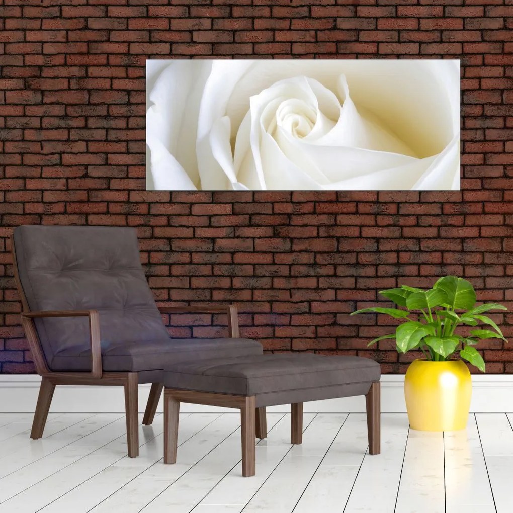 Tablou cu tandafir alb (120x50 cm)